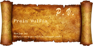 Preis Vulfia névjegykártya